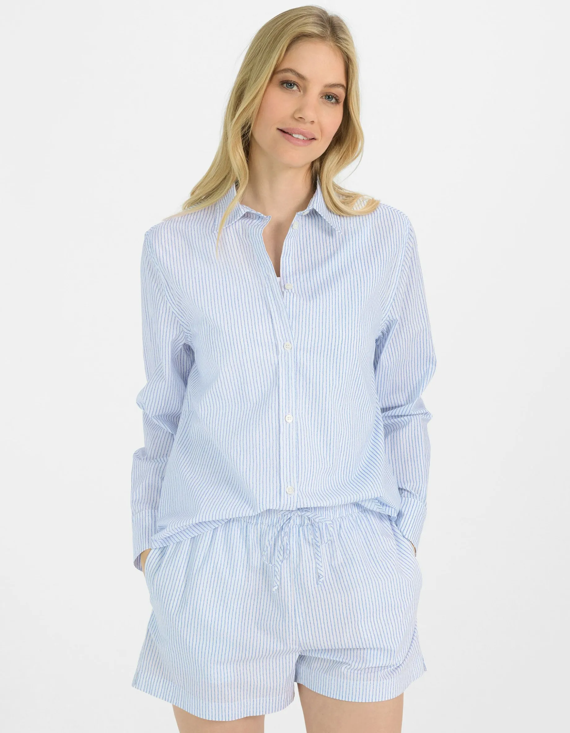 Gestreifte Baumwoll-Bluse Karina
