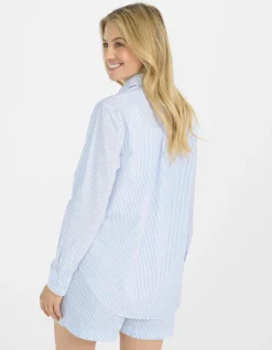 Gestreifte Baumwoll-Bluse Karina