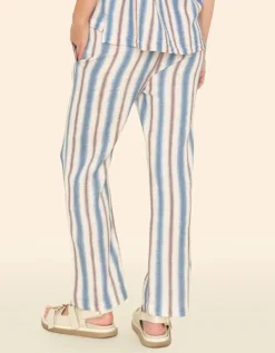 Gestreifte Musselin-Hose Blanche