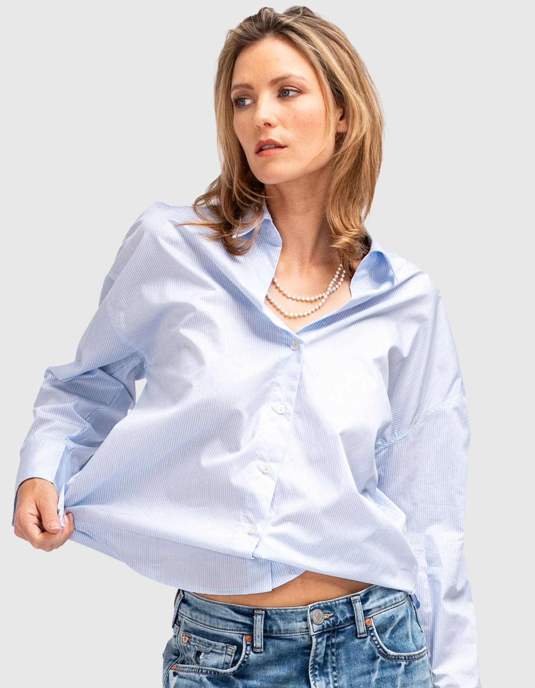 Gestreifte Oversize-Bluse