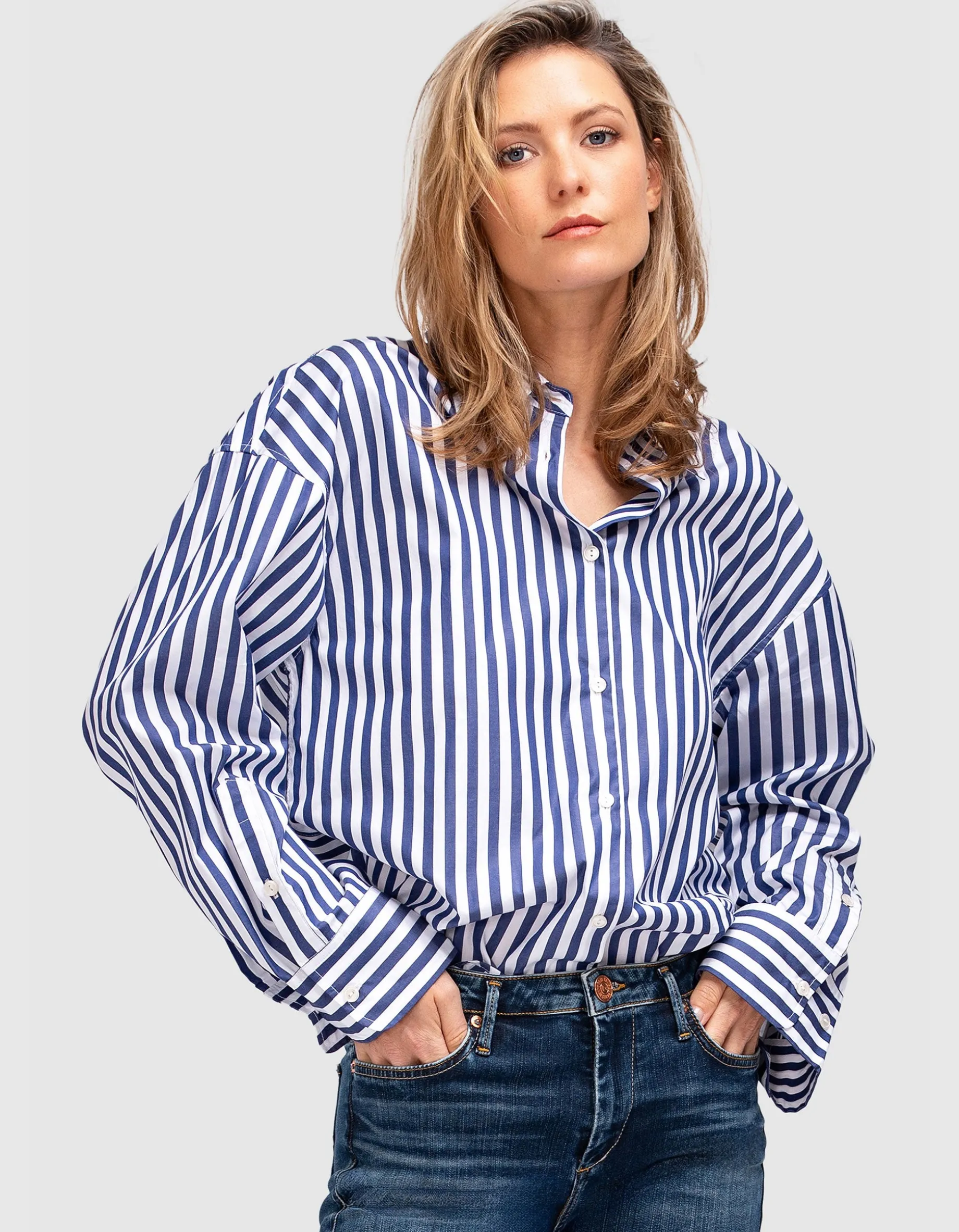 Gestreifte Oversize-Bluse