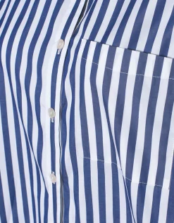 Gestreifte Oversize-Kurzarm-Bluse