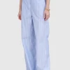 Gestreifte Wide-Leg Hose