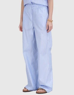 Gestreifte Wide-Leg Hose
