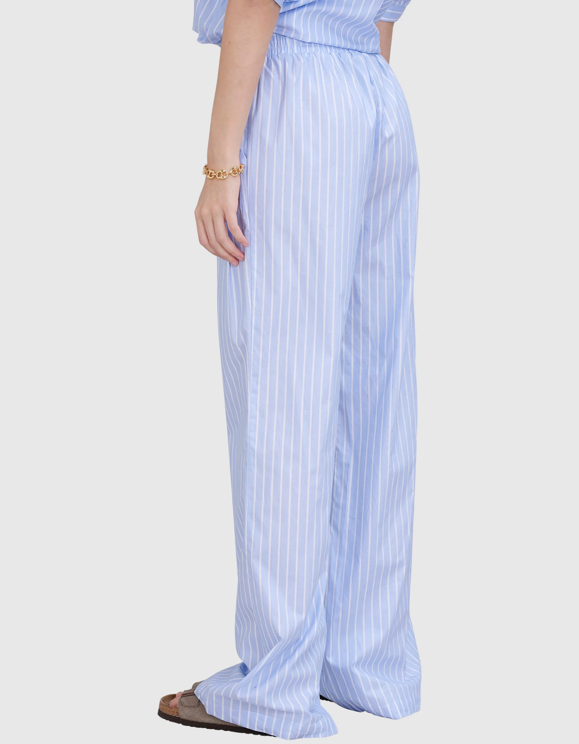 Gestreifte Wide-Leg Hose