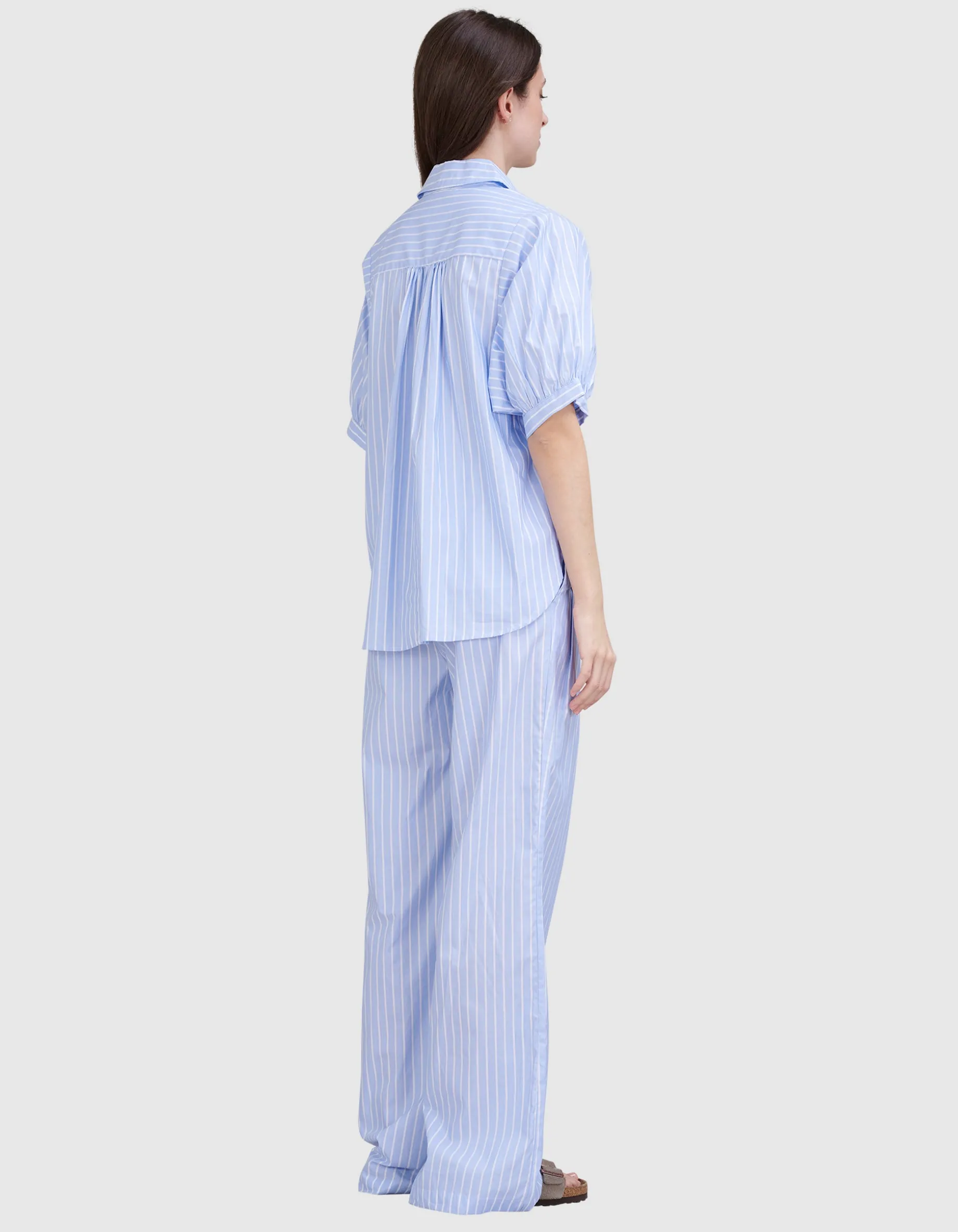 Gestreifte Wide-Leg Hose
