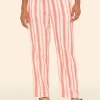 Gestreifte Wide-Leg Hose Blanche