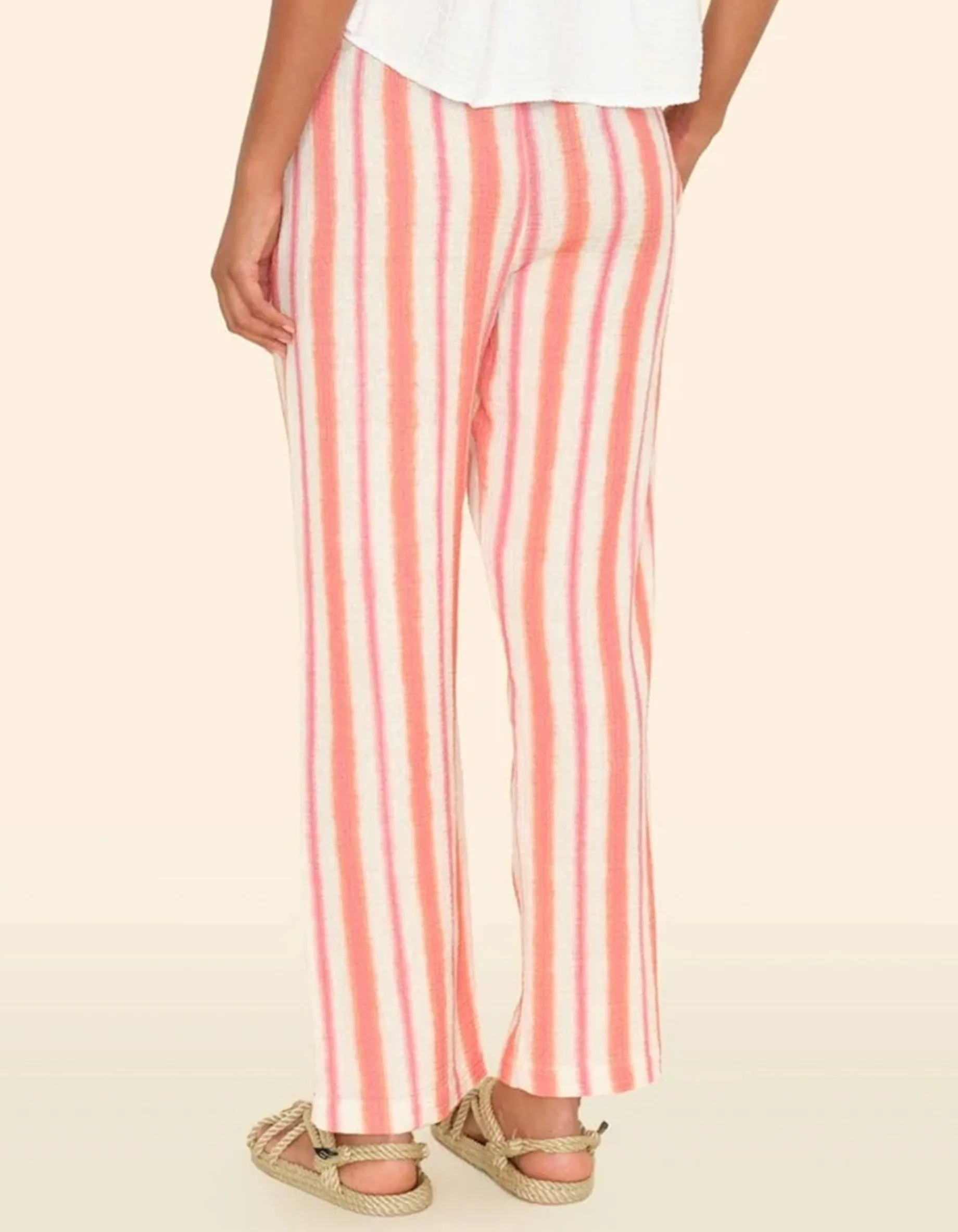 Gestreifte Wide-Leg Hose Blanche