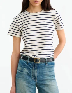 Gestreiftes Baumwoll T-Shirt Lana