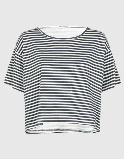 Gestreiftes Cropped T-Shirt