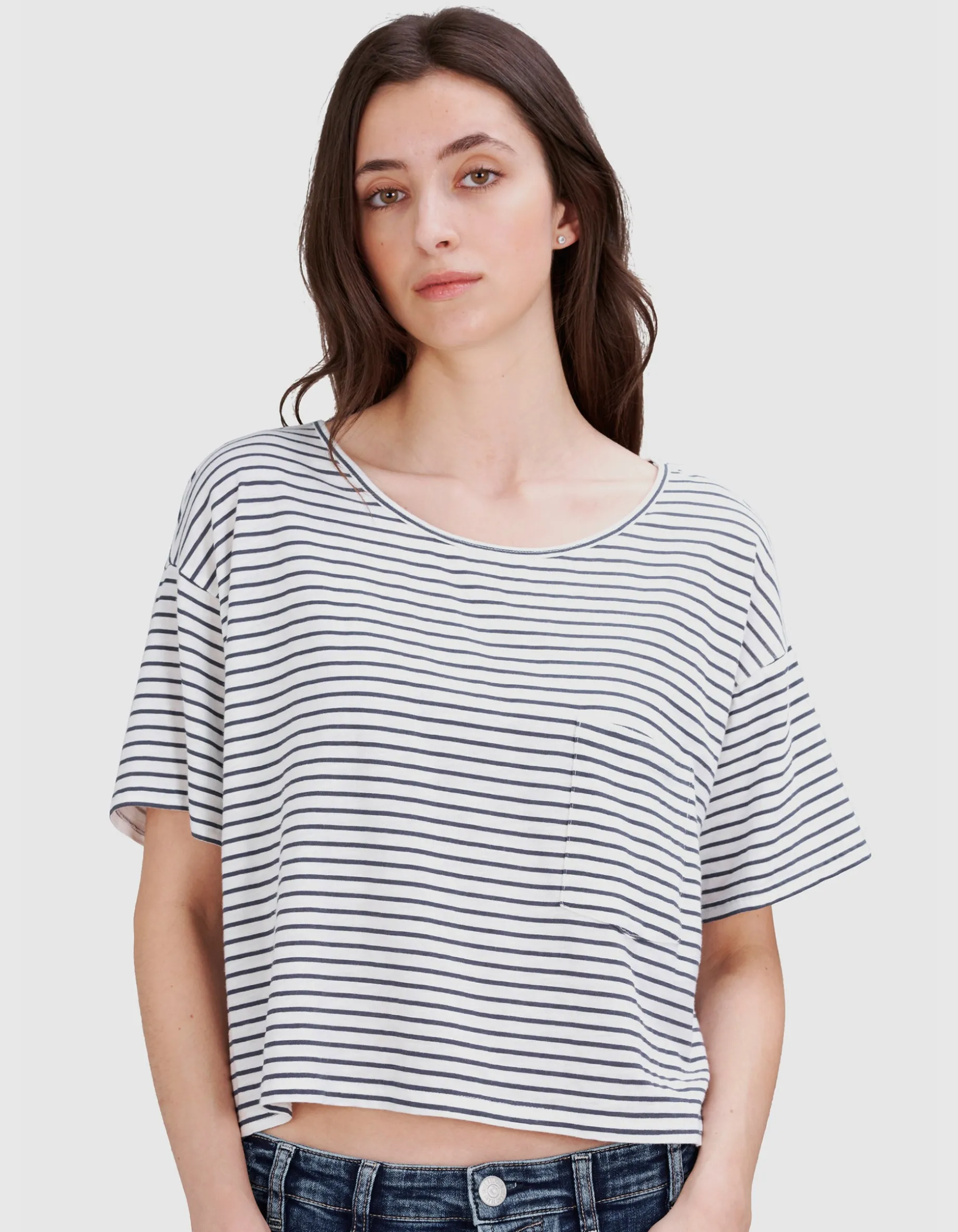 Gestreiftes Cropped T-Shirt