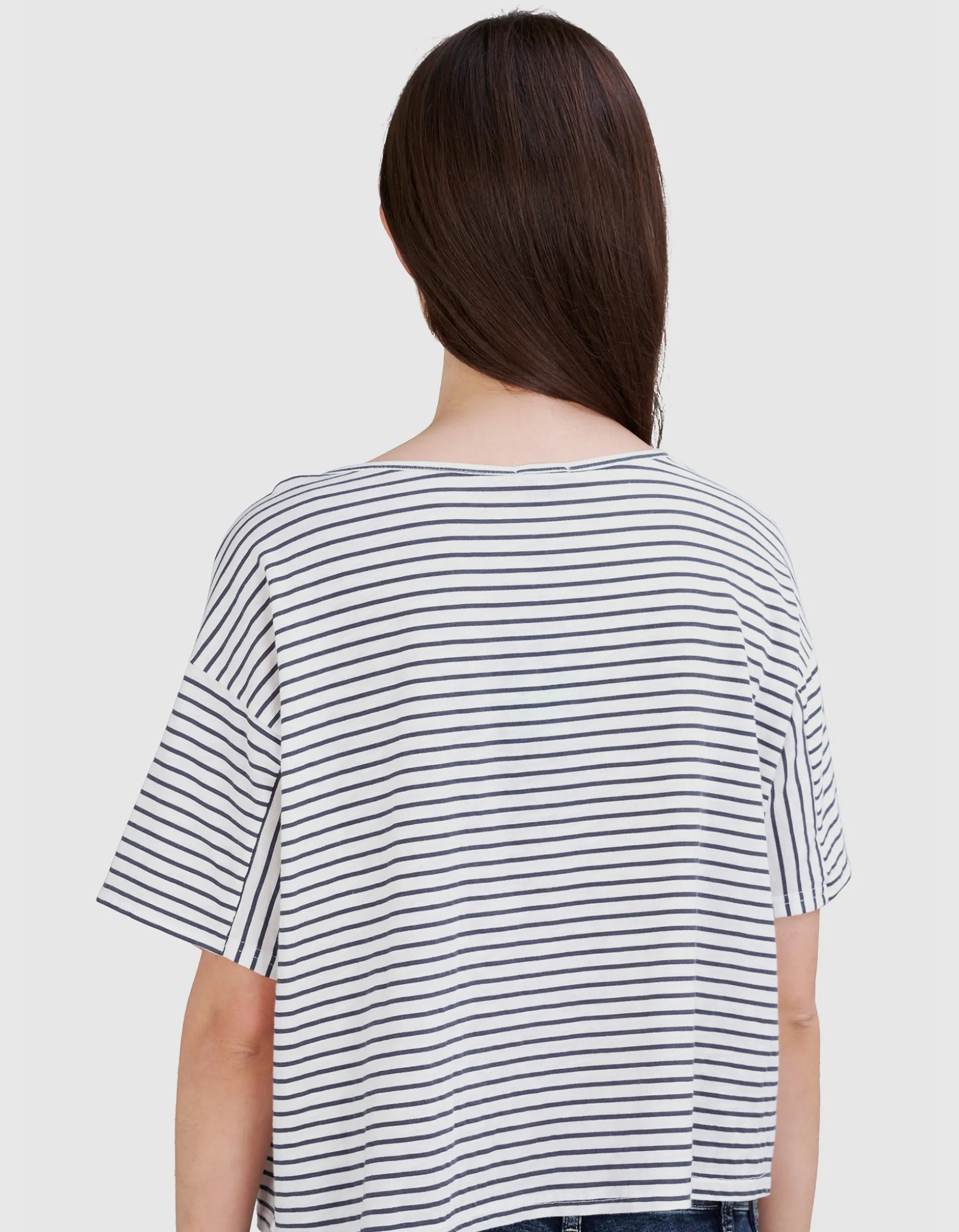 Gestreiftes Cropped T-Shirt