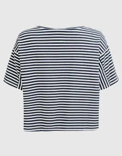 Gestreiftes Cropped T-Shirt