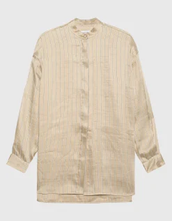 Gestreiftes Oversize Leinen-Mix Hemd Klariana