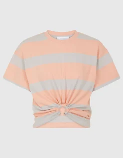 Gestreiftes Shirt mit Metall-Ring