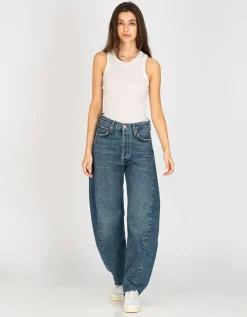 High Waist Barrel-Leg Jeans Luna