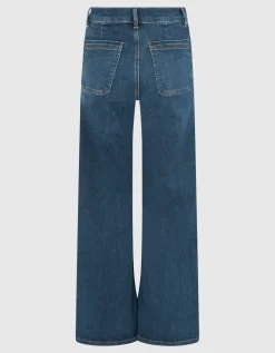 High-Rise Wide-Leg Jeans mit aufgesetzten Taschen