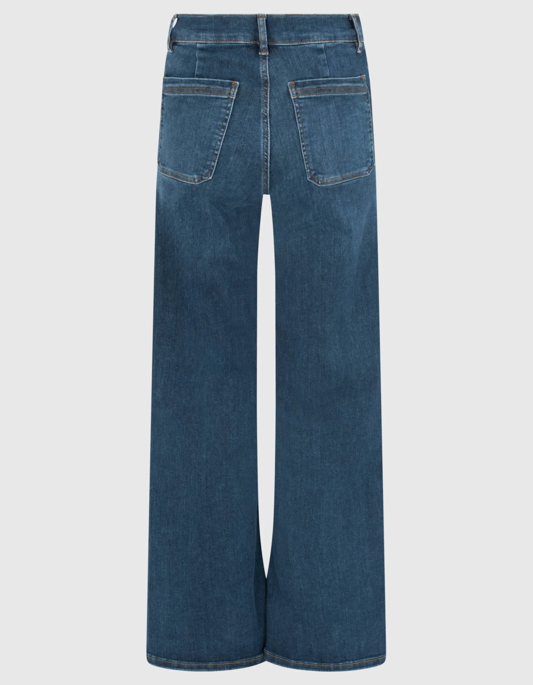 High-Rise Wide-Leg Jeans mit aufgesetzten Taschen