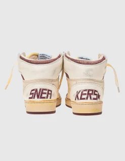 High-Top Leder-Sneaker mit Nylon-Details