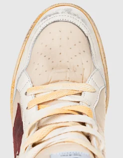 High-Top Leder-Sneaker mit Nylon-Details