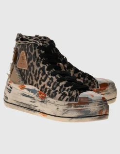High-Top Plateau Sneaker im Destroyed-Look