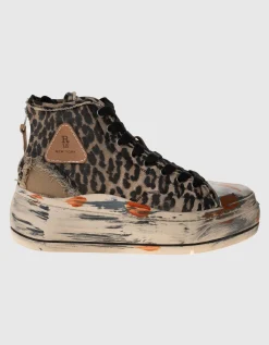 High-Top Plateau Sneaker im Destroyed-Look