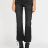 High-Waist Bootcut Jeans mit offenem Saum