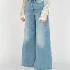 High-Waist Palazzo Crop Wide-Leg Jeans