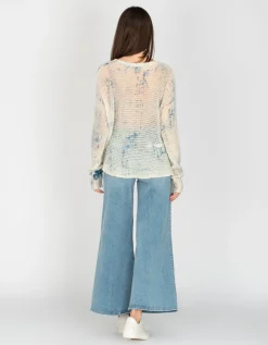 High-Waist Palazzo Crop Wide-Leg Jeans