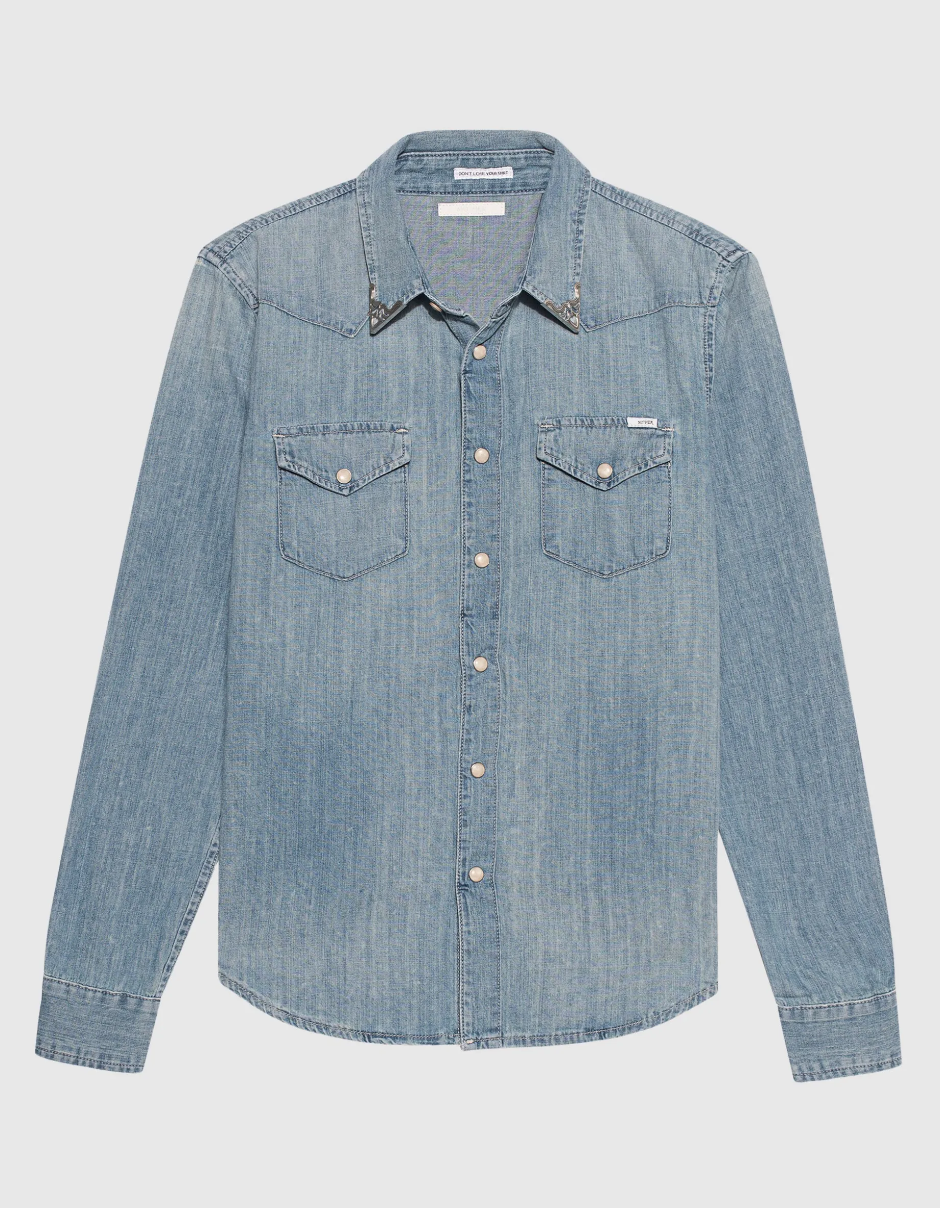 Jeans Hemd mit Kragen-Broschen