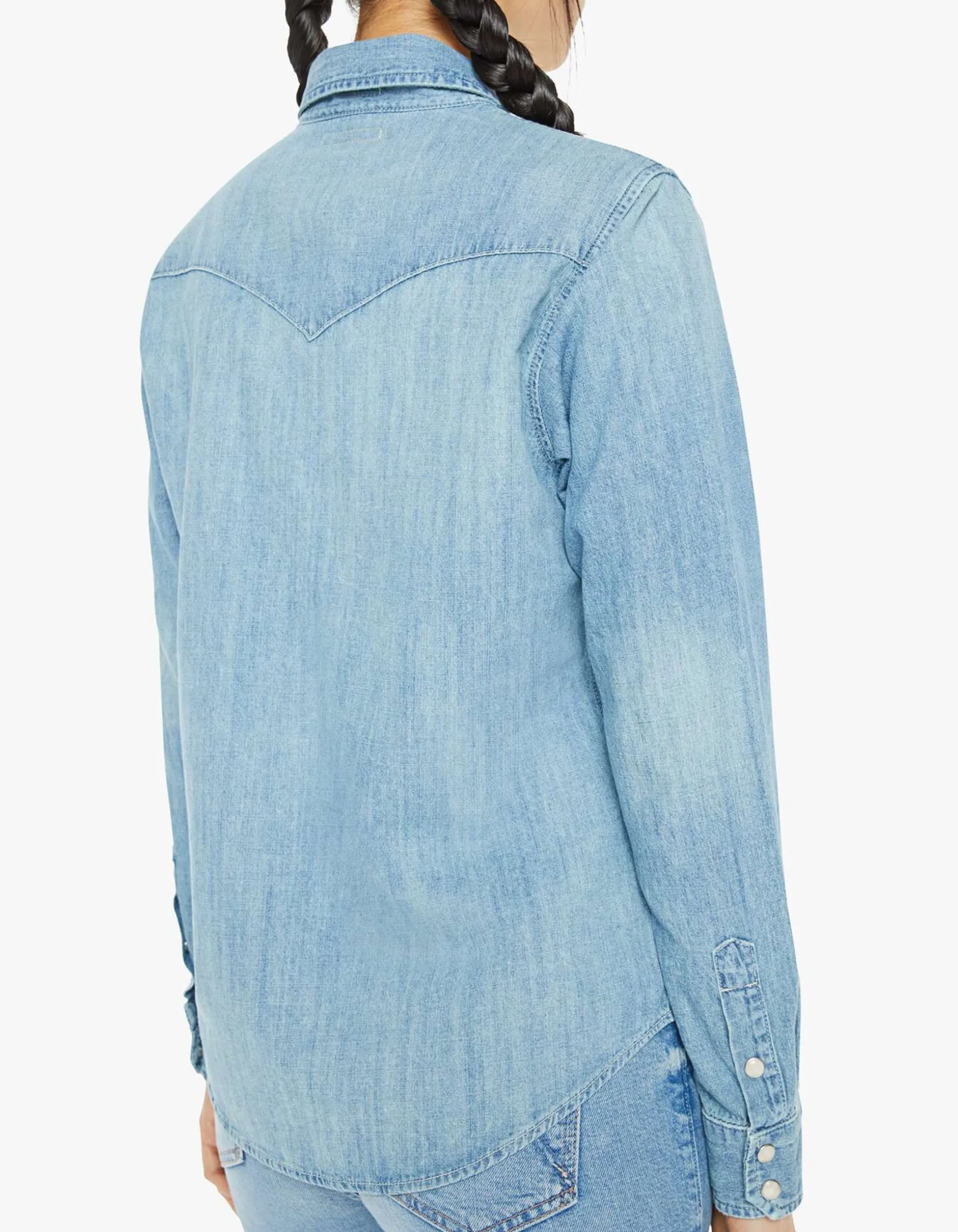 Jeans Hemd mit Kragen-Broschen