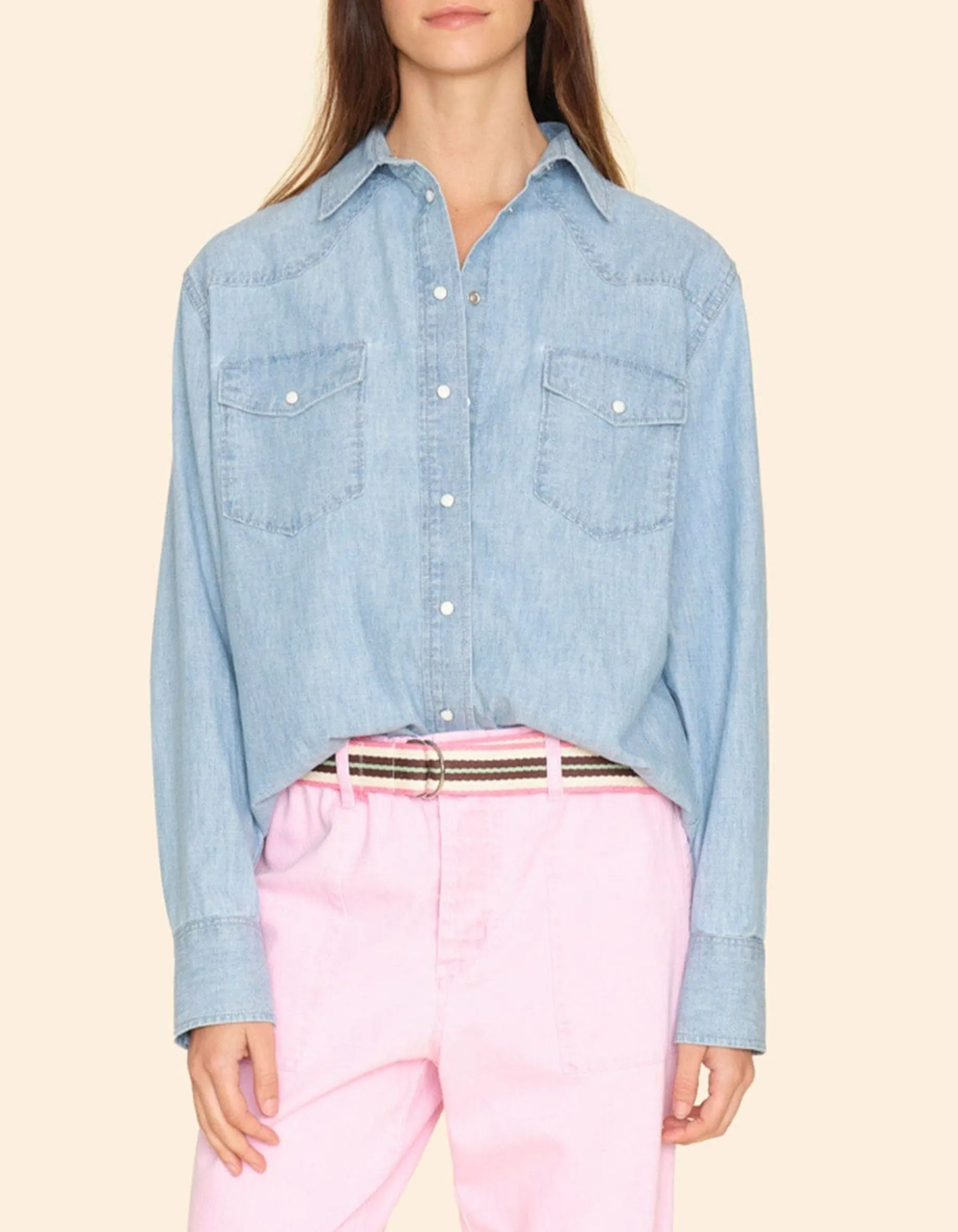 Jeans-Hemd Griffen mit aufgesetzten Brusttaschen