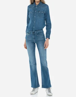 Jeanshemd im Western-Stil