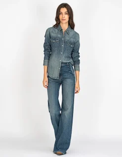 Jeanshemd Travis mit Druckknöpfen