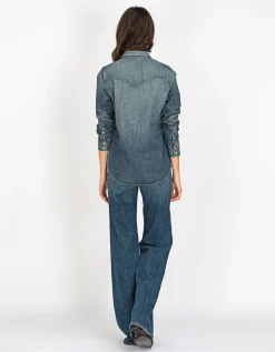 Jeanshemd Travis mit Druckknöpfen