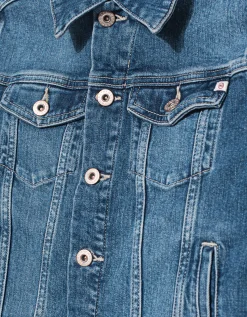 Jeansjacke im Washed-Out Look