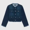 Jeansjacke mit Fransenkanten