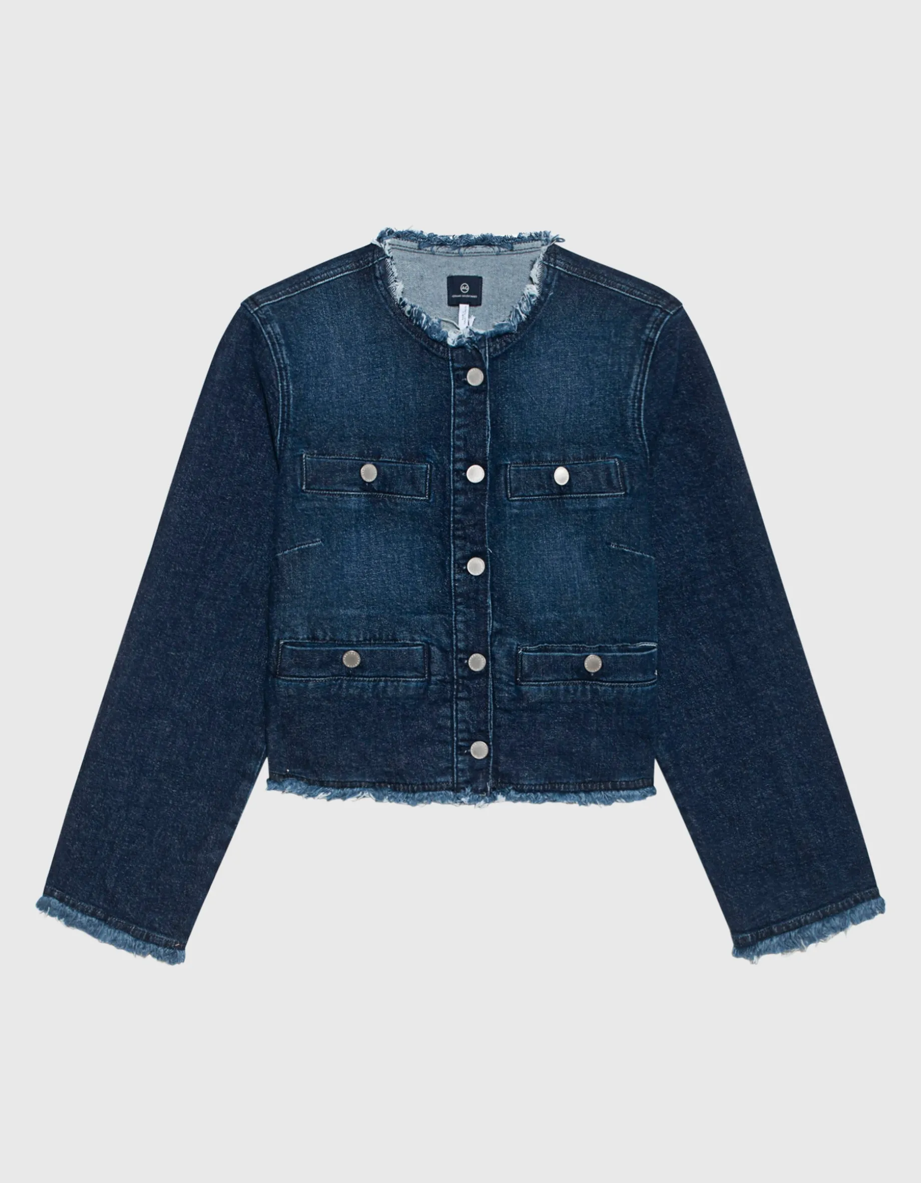 Jeansjacke mit Fransenkanten