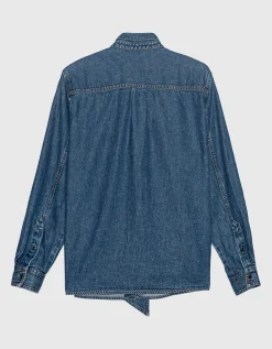Jeans-Schluppen-Bluse