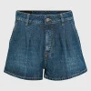 Jeans-Shorts mit Bundfalten