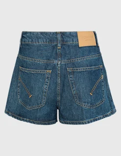 Jeans-Shorts mit Bundfalten