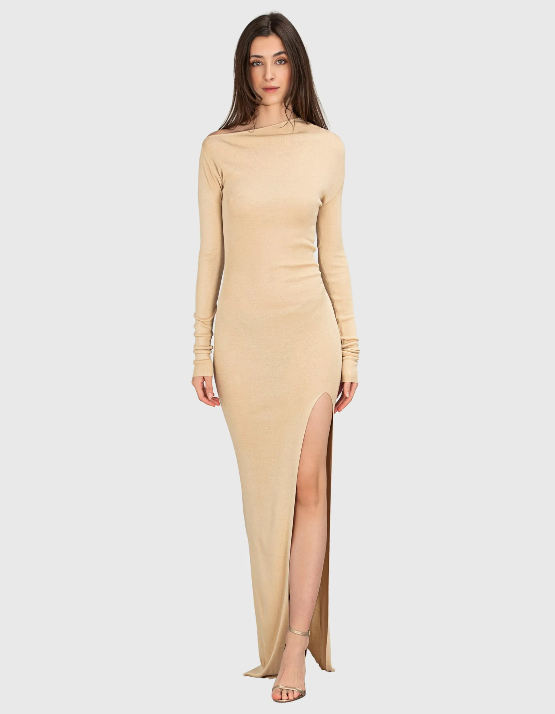 Jersey Maxi-Kleid Ciro mit Schlitz