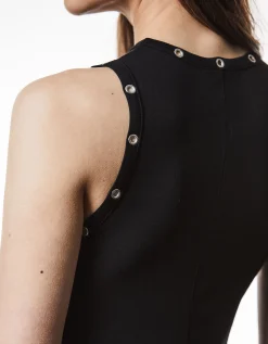 Jersey-Kleid mit Metallösen-Details