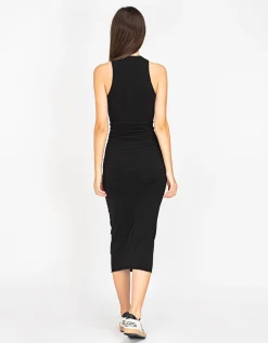 Jersey-Midi-Kleid mit Raffungen