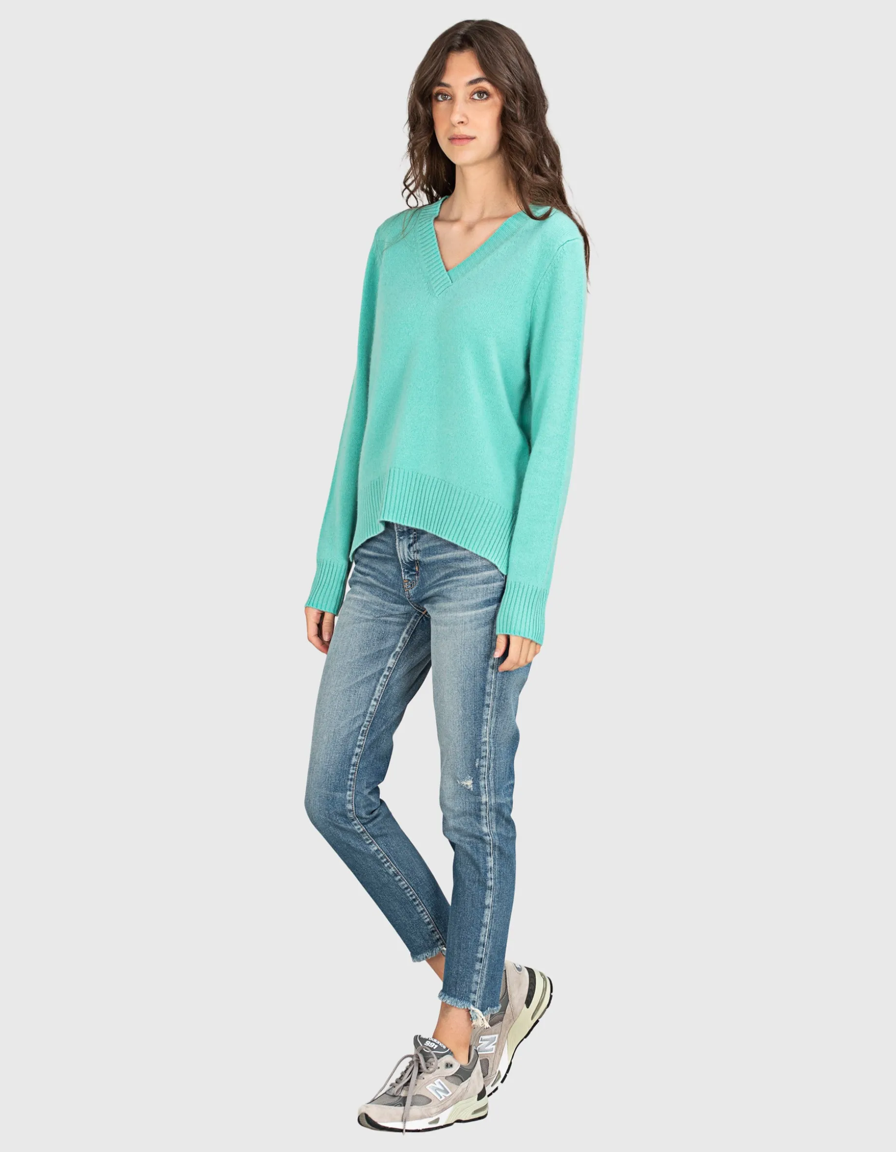 Kaschmir Pullover Lago mit V-Ausschnitt
