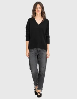 Kaschmir Pullover mit V-Ausschnitt