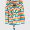 Kaschmir-Cardigan mit Fransen-Details und Bindegürtel