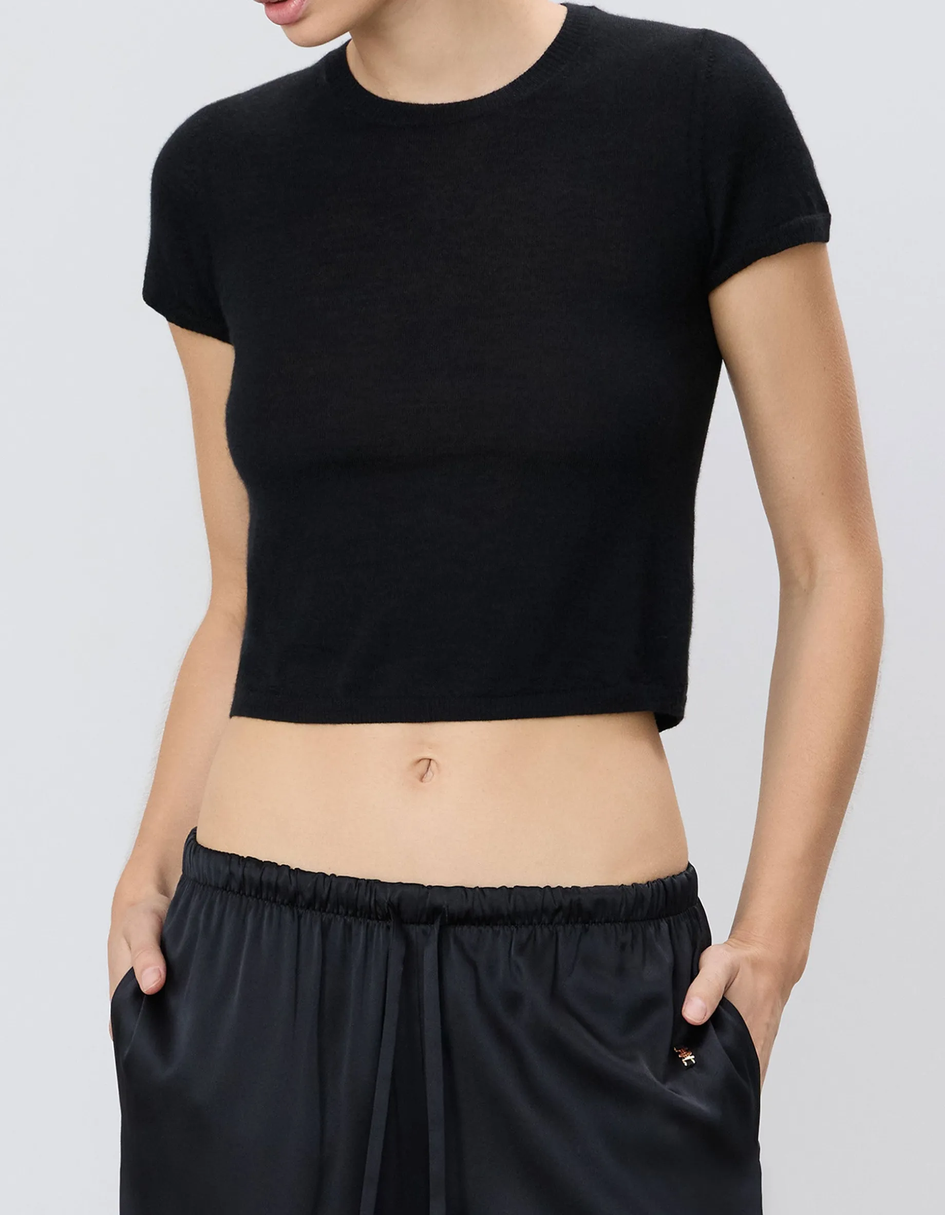 Kaschmir-Kurzarm-Shirt