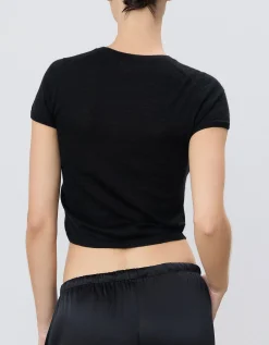 Kaschmir-Kurzarm-Shirt