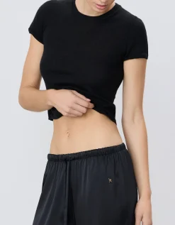 Kaschmir-Kurzarm-Shirt